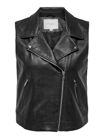 CarVera Faux Leather Waistcoat-Pluspige