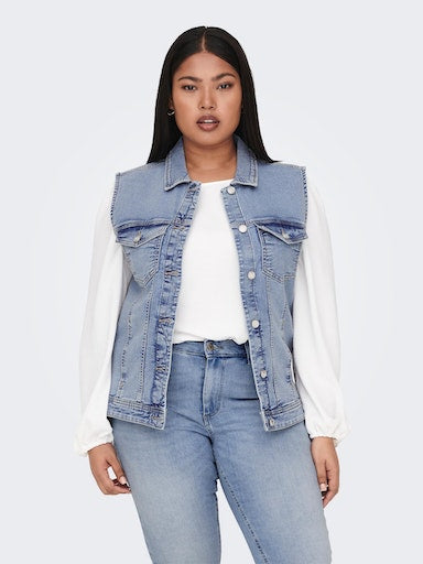 Plus size denim veste
