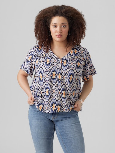 VMSIFA S/S SKJORTE MED V-HALS