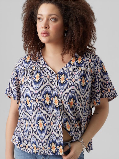 VMSIFA S/S SKJORTE MED V-HALS